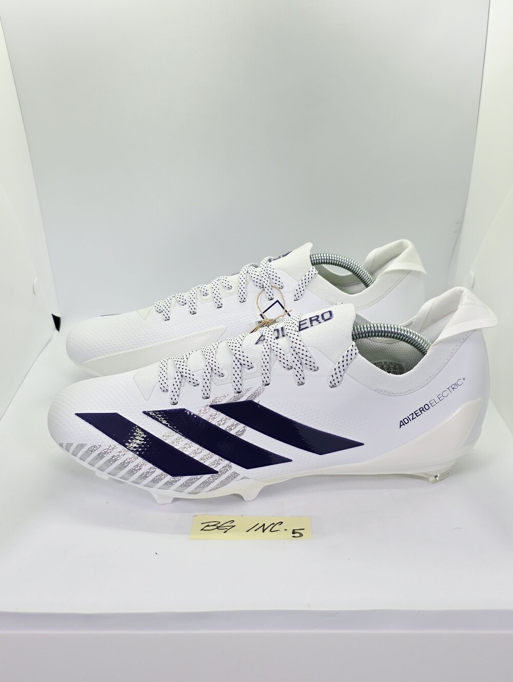 Men’s Size 12 - Adidas SM Adizero Electric+ Football Cleats Wht / Purple JQ4068